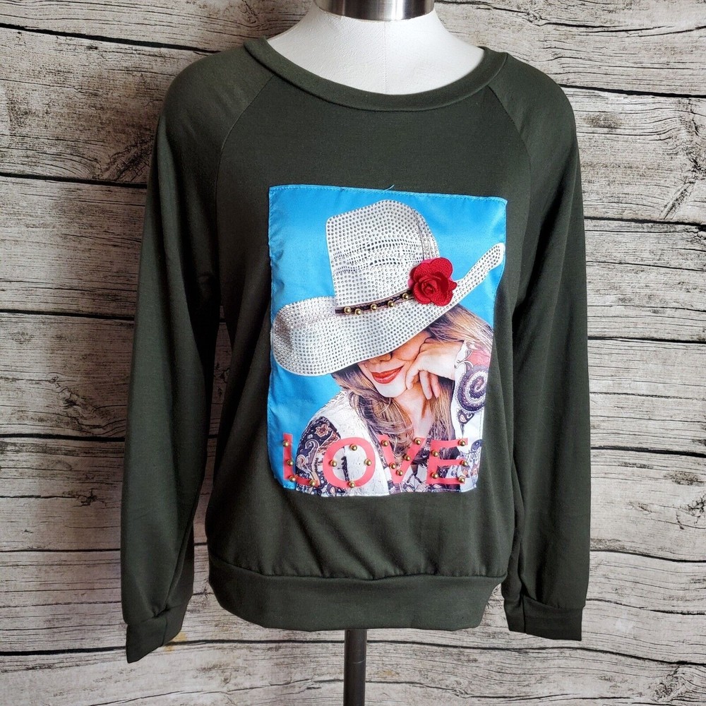 Junior's Pink Berry Green Top Size Small